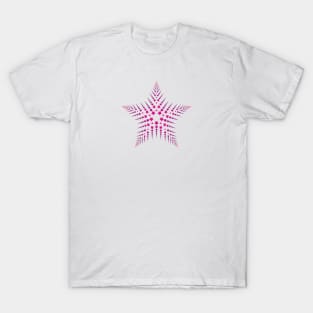 Hot pink fractal star - beautiful design for girls and women T-Shirt